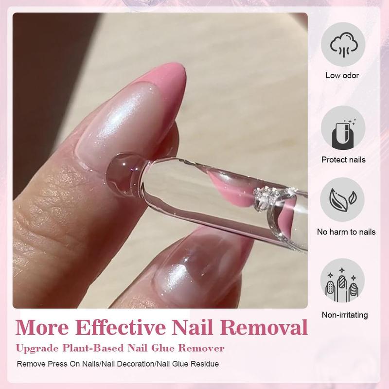 Press on Nail Remover, Odorless, No Acetone, Gentle Press-on Nail Debonder for Fake Nails, Ideal for Solid Nail Glue & Nail Adhesive Tabs Remove