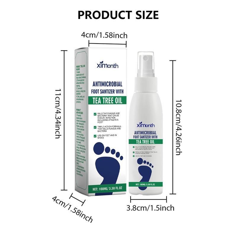 Foot Spray with Natural Tea Tree OilFoot Care Foot Support FootMoisturizer Deodorant Dryness Scent