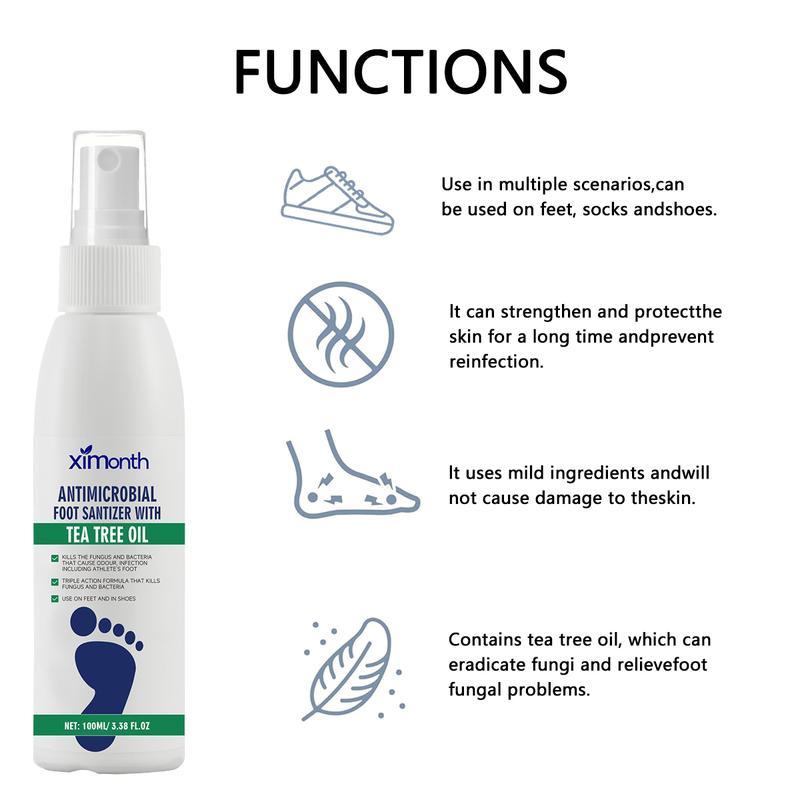 Foot Spray with Natural Tea Tree OilFoot Care Foot Support FootMoisturizer Deodorant Dryness Scent