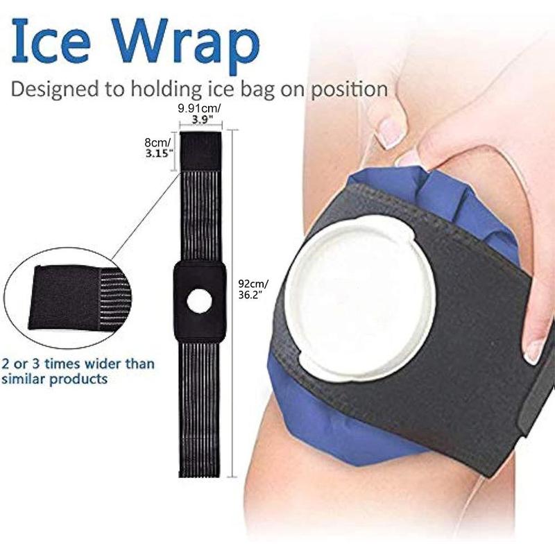 Reusable Ice Bags Set, 4 Counts set Hot & Cold Ice Pack & Ice Wrap, Durable Ice & Hot Water Bag for Injuries, Elastic Breathable Support Wrap