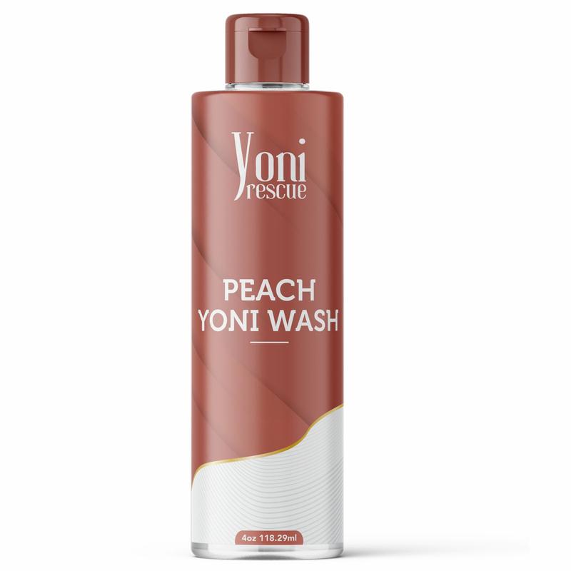 Peach Yoni Wash, 4oz,  Daily use gel based Wash, Reduce Odor, balance pH level, antibacterial , increase comfort , 4oz. by Yoni Rescue intimatewash for