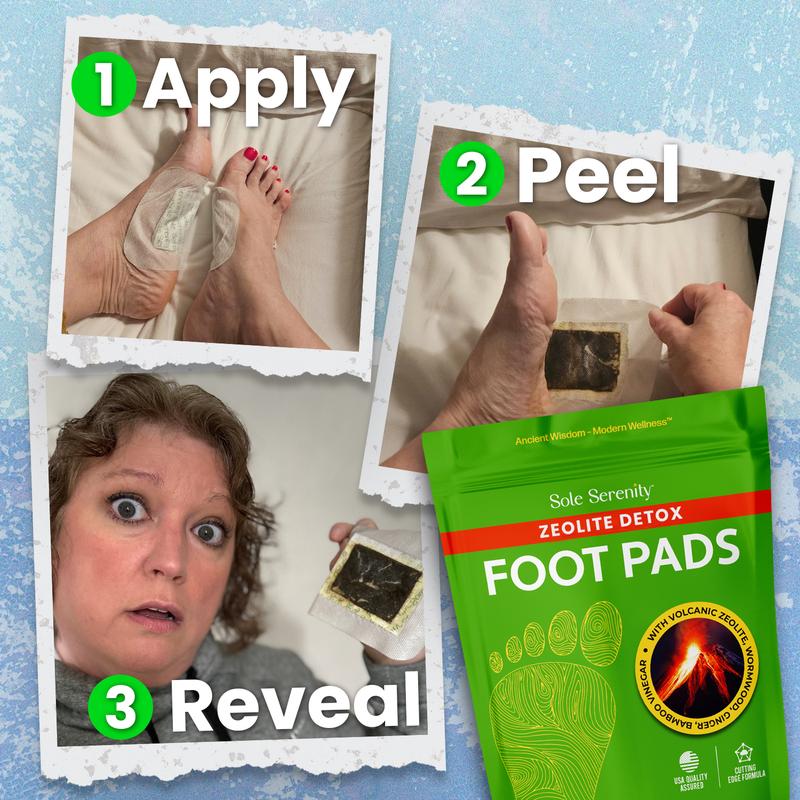 Cleansing Foot Pads with Bamboo Vinegar, Zeolite, Ginger Root, Wormwood Nail Pack Detox Masks Powder