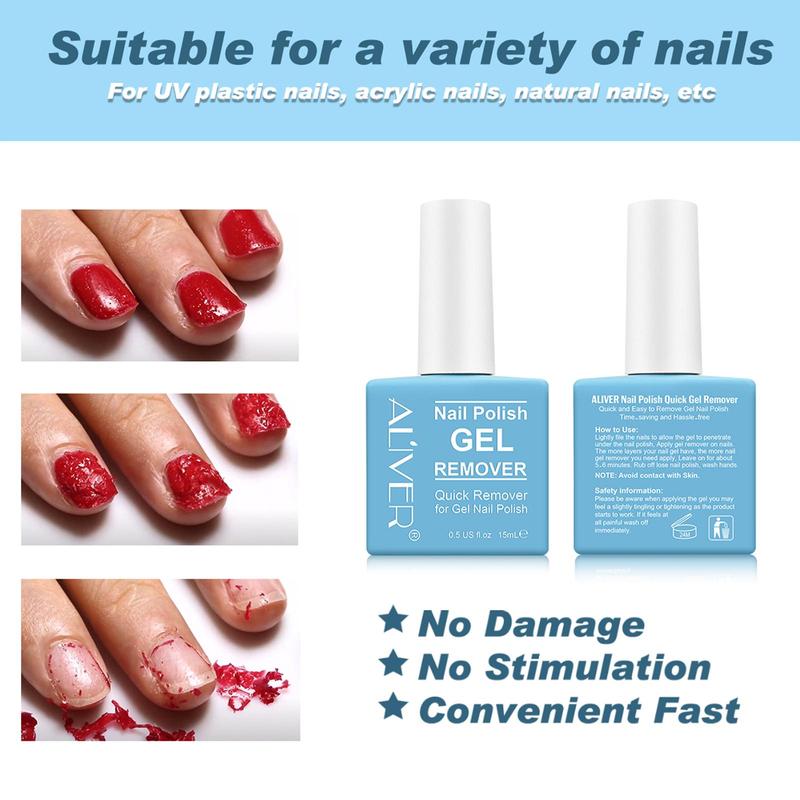 Nail Polish Gel Remover, 2 Counts set Gentle Nail Polish Remover, Quick Nail Art Remover, Nail Art & Nail Polish Remover for Women & Girls, Christmas Gift