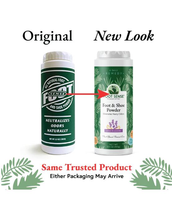 Foot Sense All Natural Smelly Foot & Shoe Powder - Foot Odor Eliminator Lasts up to 6 Months. Natural Formula for Smelly Shoes and Stinky feet. Protects disinfects & deodorizes