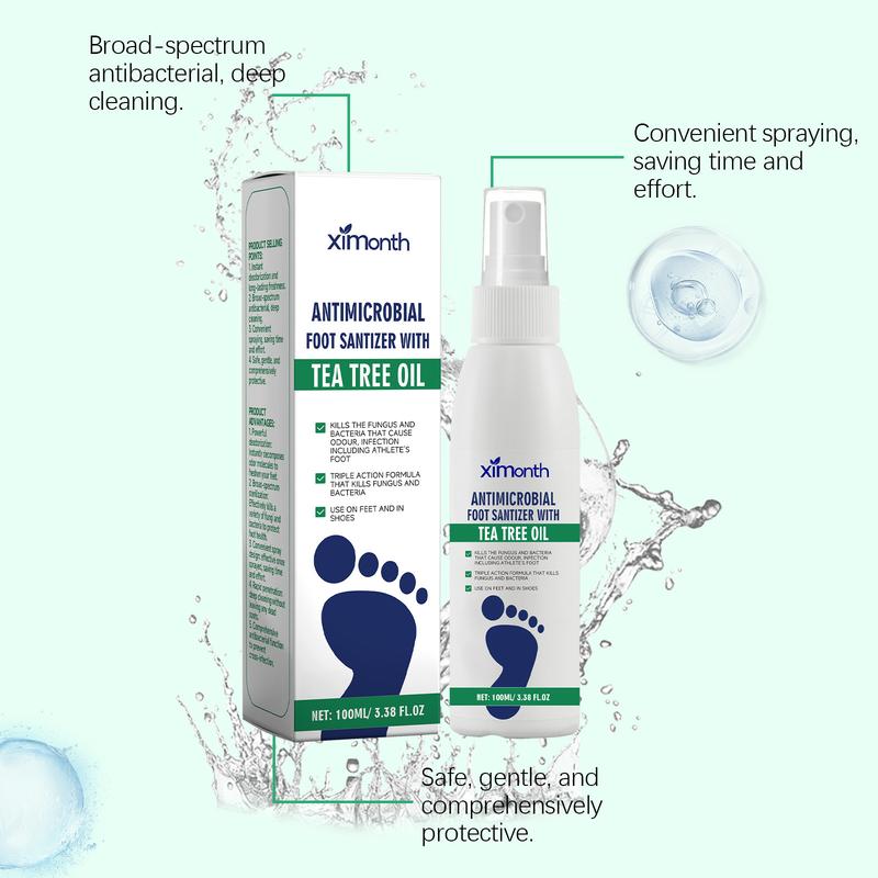 Foot Spray with Natural Tea Tree OilFoot Care Foot Support FootMoisturizer Deodorant Dryness Scent