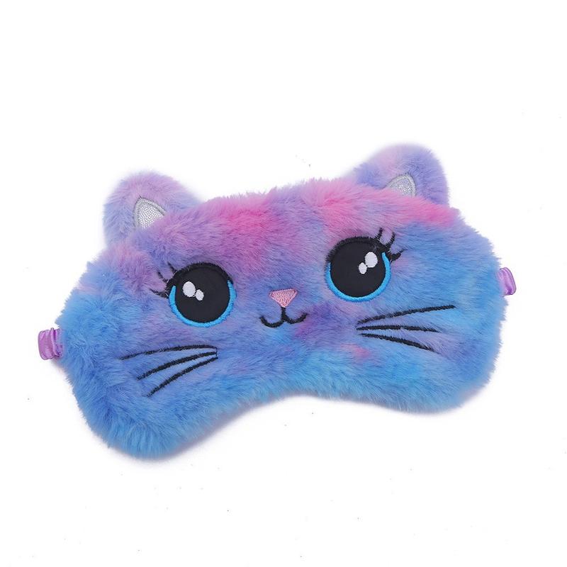 2024 Cute Plush Sleeping Mask Big Eyes Plush Eye Patch Kids Cat Shading Eye Mask Travel Rest Sleeping Aid Eyepatch