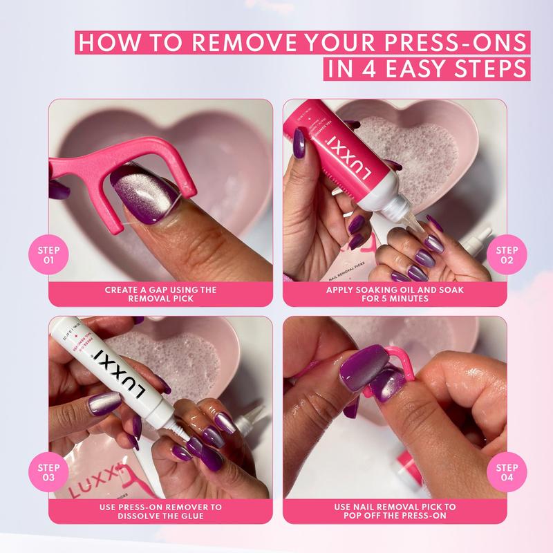 Press-On Nail Removal Kit | Everything Is Included | LUXXI Flower Lavender