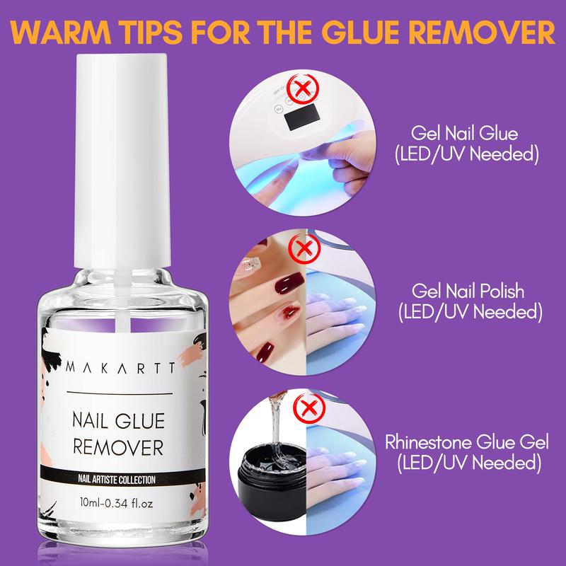 Makartt 10ML Acetone-Free Nail Glue Remover - Press-On, Acrylic, Fake Nail Adhesive Debonder (Not for Gel Polish) beautysecretnailglue Nail Care Nail Polish