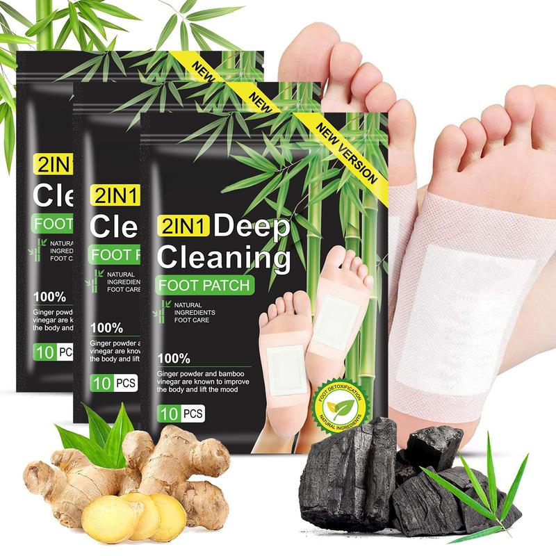 Deep Cleansing Foot Pads, Natural Bamboo Vinegar & Ginger Powder Foot Patch (10 20 30 Sheets) – Pain Relief, Stress Relief, Relaxation & Sleep Improvement – Foot and Body Care Adhesive Sheets gentle masks moisturizing smooth