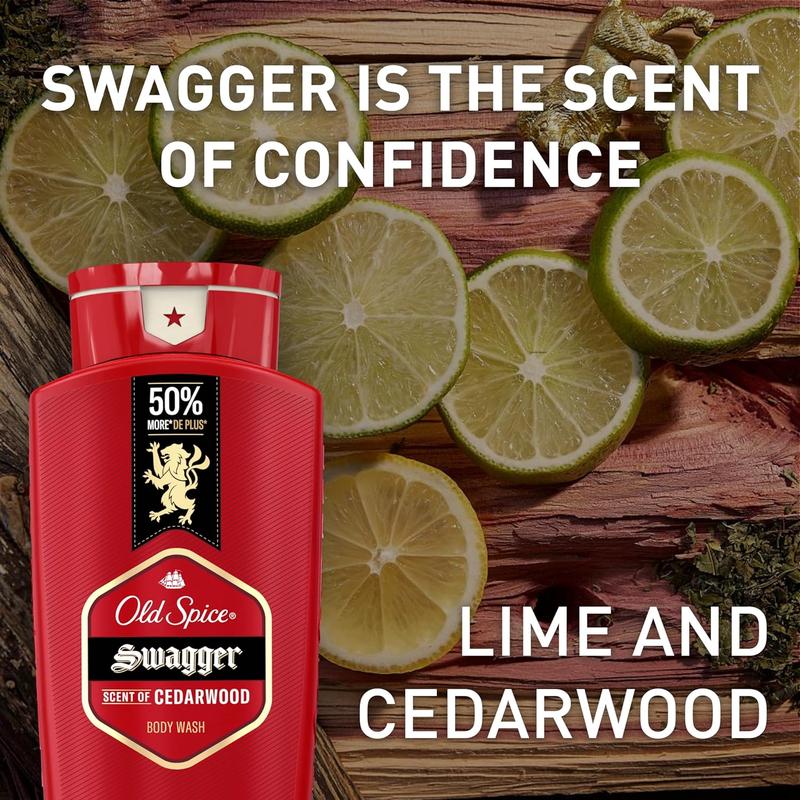 Old Spice Red Collection Swagger Scent with Cedarwood, Men's Body Wash, 24 oz (Pack of 2) Body Care Daily