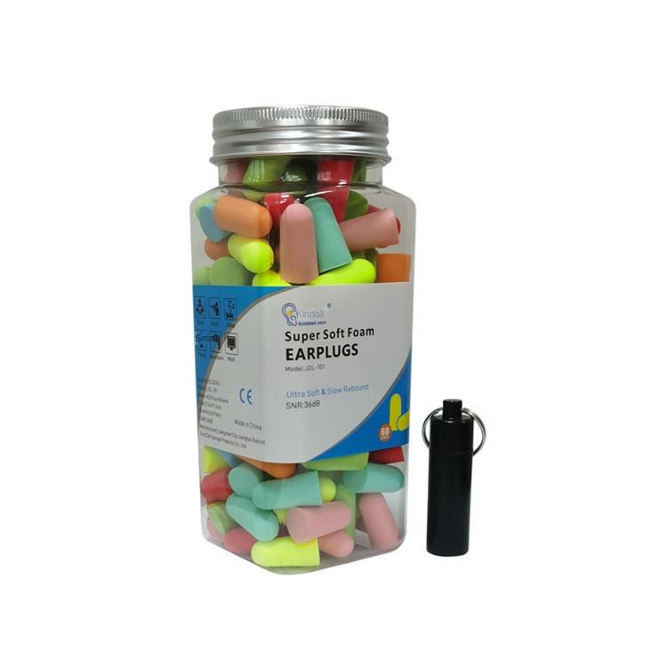 120 Bottled Pu Earplugs Slow Rebound Ear Plug Noise-Canceling Earplugs with Aluminum Cans