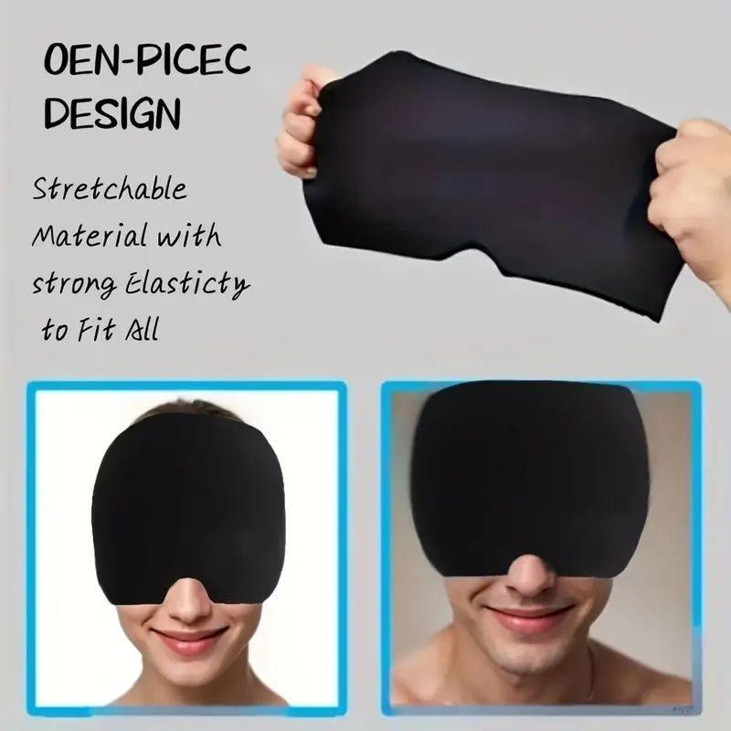 One-piece Design Solid Color Reusable Cold Compress Hat, Creative Cold Compress Hat, Eye Relaxing Headband, Skin Care Tool for Women & Men, Christmas Gift