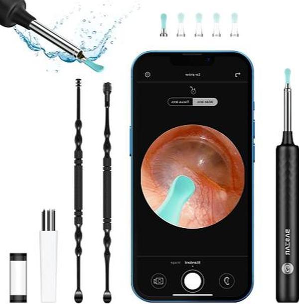 Ear Cleaner, 2024 Upgraded Anti-Fallout Earplugs, Ear Cleaner with Camera and Built-in WiFi, 1296P HD Waterproof Ear Cleaner Removal Tool Silicone Wax