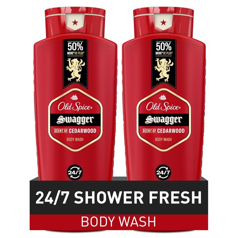 Old Spice Red Collection Swagger Scent with Cedarwood, Men's Body Wash, 24 oz (Pack of 2) Body Care Daily