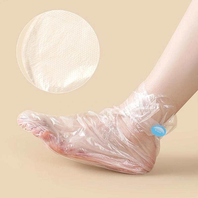 100pcs Disposable Foot Mask Cover, Transparent Anti-crack Moisturizing Foot Cover, Feet Care Supplies