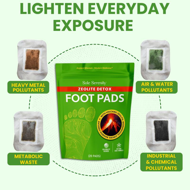 Cleansing Foot Pads with Bamboo Vinegar, Zeolite, Ginger Root, Wormwood Nail Pack Detox Masks Powder