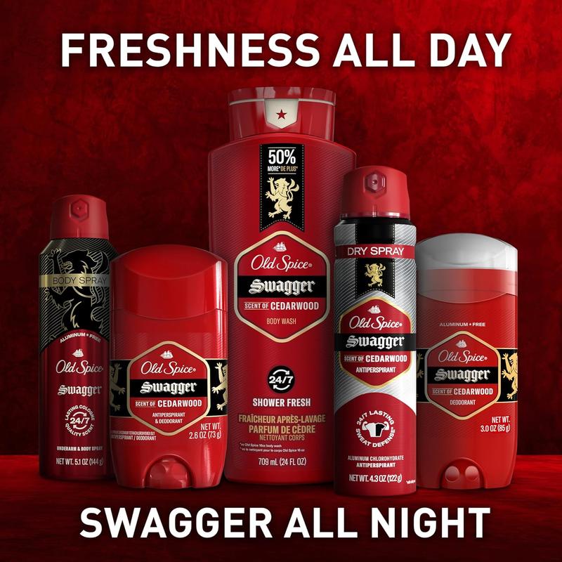 Old Spice Red Collection Swagger Scent with Cedarwood, Men's Body Wash, 24 oz (Pack of 2) Body Care Daily