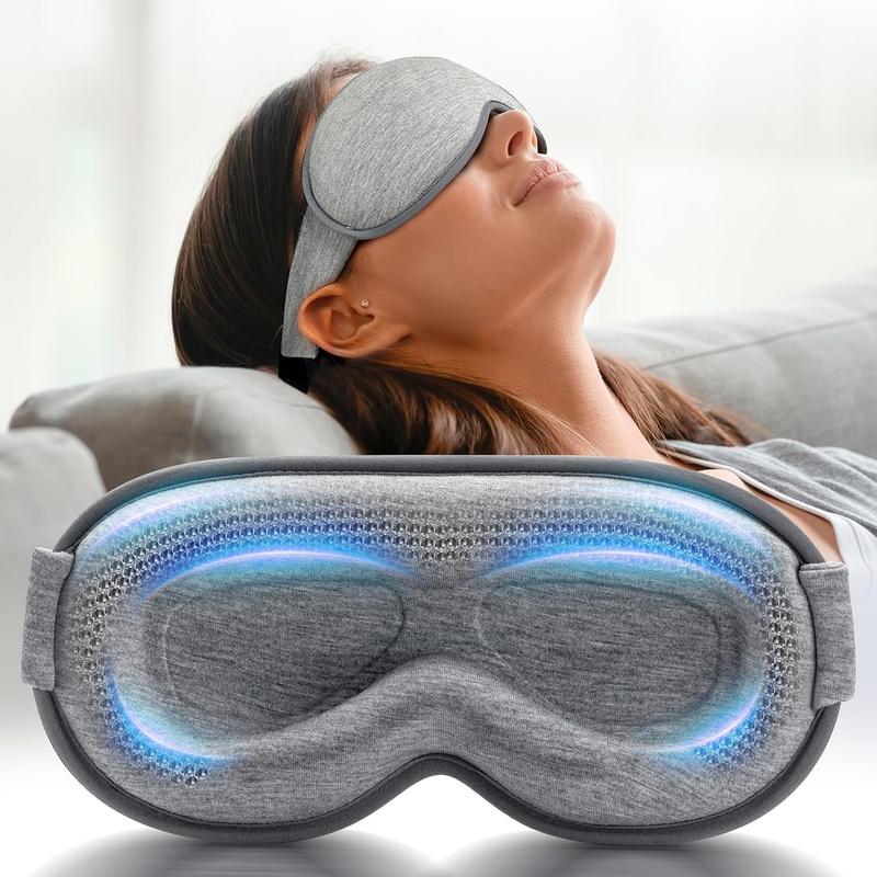 Weighted Eye Mask for Sleeping - Blackout Sleep Mask for Women Men, Lash Extension Eye Covers, Memory Foam, 3D Contoured, Airplane Travel Essentials, Blindfold for Meditation(Gray)