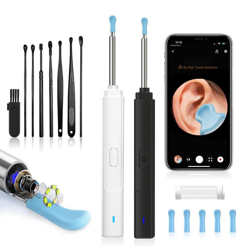 Wireless Visual Ear Pick, 1 Box Rechargeable Ear Wax Removal Tool with HD Camera, Ear Cleaner, Ear Wax Removal Kit for Smartphones