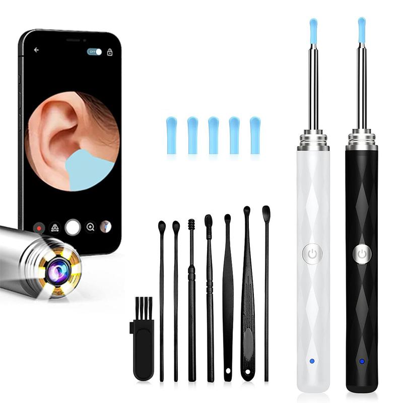 Intelligent Visual Ear Scoop, 1 Set Rechargeable Earwax Remover with 8 Ear Pick Kit, Ear Cleaning Tool for Adults, Home Kit