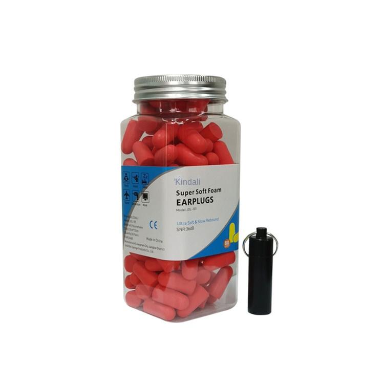 120 Bottled Pu Earplugs Slow Rebound Ear Plug Noise-Canceling Earplugs with Aluminum Cans