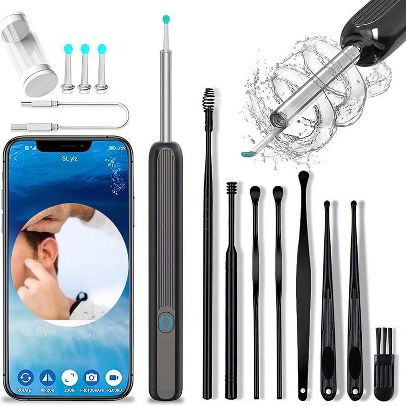 Ear Cleaner with Camera, 1 Box 1080P HD Camera Ear Cleaner with 4 Counts Ear Pick Tools, Ear Wax Removal Tool, Suitable for iPhone, iPad, Android Smartphones, Christmas Gift