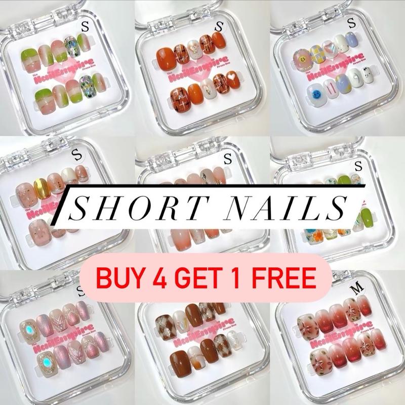 SHORT NAIL Part-2 | 10pcs Press On Nails | Nude color nails | Short nails | Square nails | Coffin nails |Cute| Glossy | Reusable | Most Affordable | High Quality | Nail haven| Nail heaven|