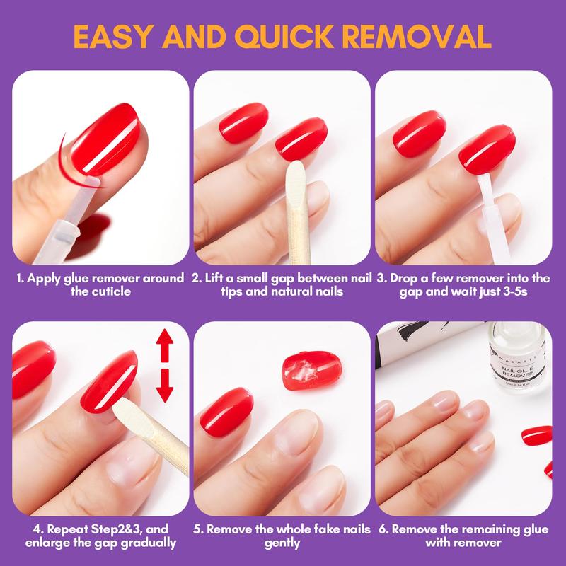 Makartt 10ML Acetone-Free Nail Glue Remover - Press-On, Acrylic, Fake Nail Adhesive Debonder (Not for Gel Polish) beautysecretnailglue Nail Care Nail Polish