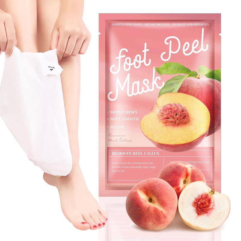 Peach & Honey Foot Peel Mask, 2 4 Pairs Callus Remover Foot Mask, Foot Care Mask for Dry, Cracked Feet, Callus, Christmas Gift