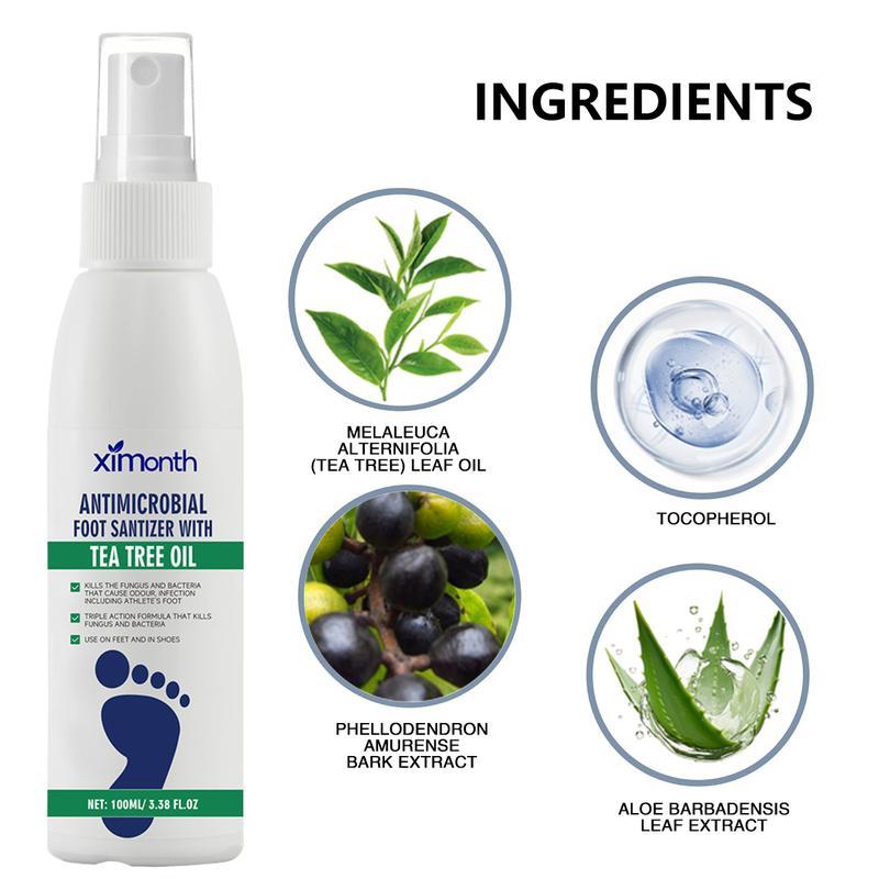 Foot Spray with Natural Tea Tree OilFoot Care Foot Support FootMoisturizer Deodorant Dryness Scent