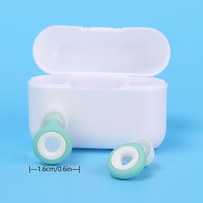 Noise Reduction & Soundproofing Earplug, 1 Set Including 1 Pair Ultra-soft & Reusable Washable Earplug, 2 Pairs Replacement Head and 1 Count Storage Box, Soft Silicone Earplugs for Sleeping, Christmas Gift