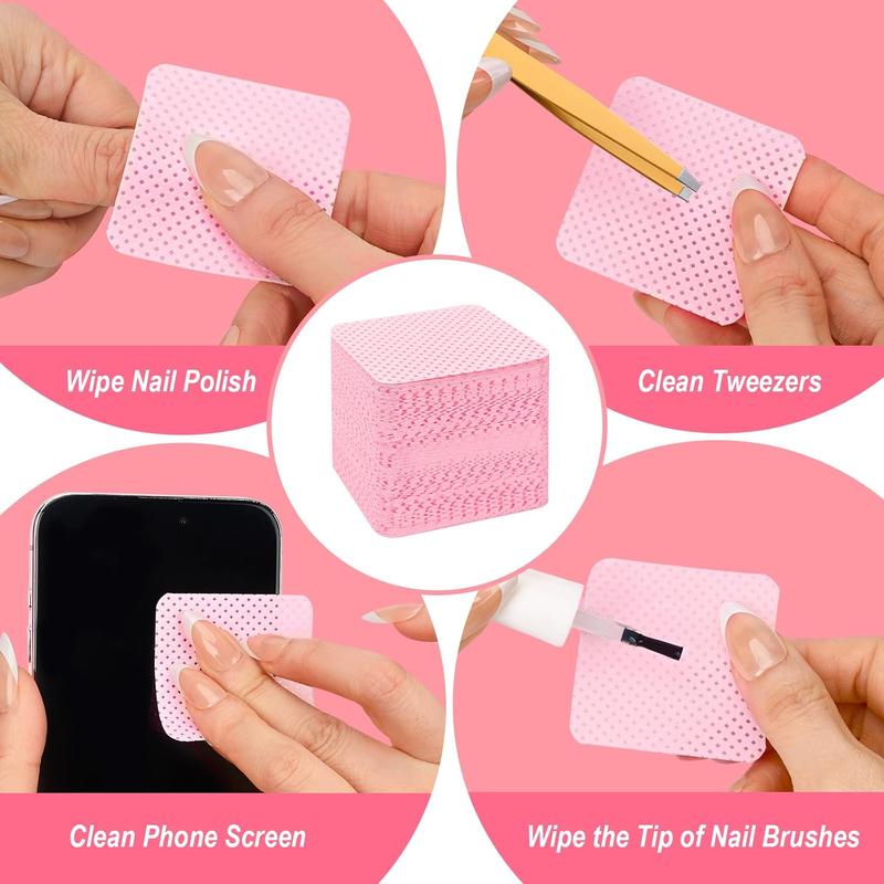 Lint Free Nail Wipes, 540count Nail Supplies Nail Polish Remover Wipes, Super Absorbent Soft Nail Wipes for Fingernail Polish Remover and Eyelash Extension Wipes for Nail Art