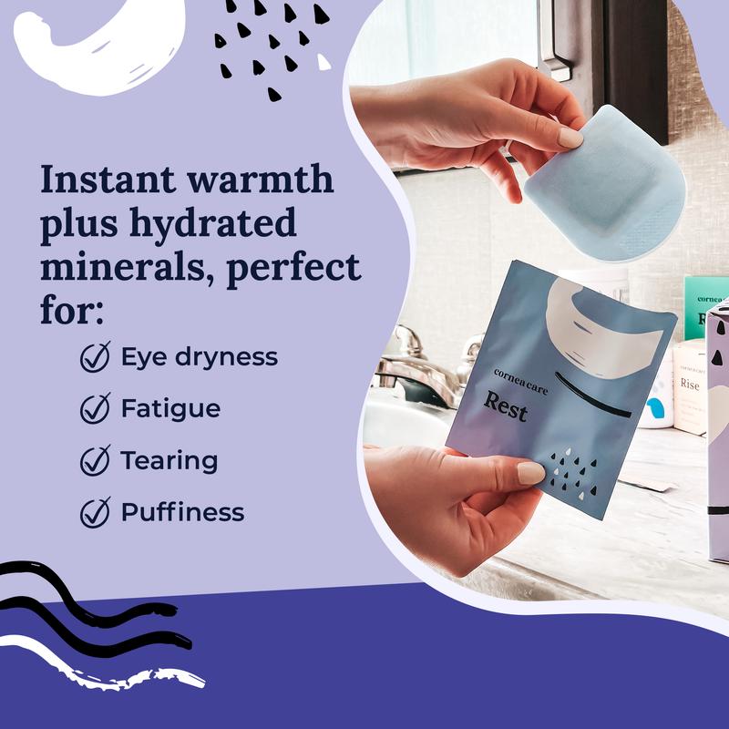 Rest Self Heating Warm Compresses, Self Heating Eye Masks, Heated Eye Mask, Dry Eye Relief, No Microwave or Washcloth Needed, Travel-friendly Skin Care Hydrating