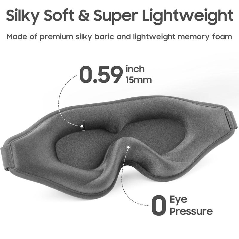 3D Sleep Mask, Ergonomic Design Eye Cover, 1 Count Soft Memory Foam Eye Mask, Eye Care Product for Travel Meditation Yoga Office Nap