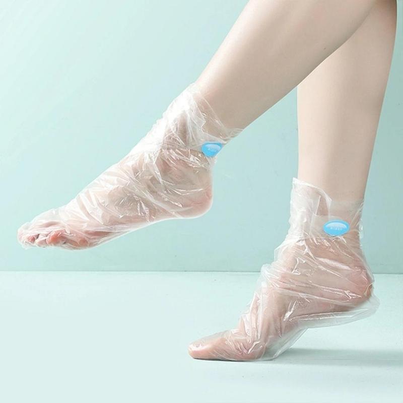 100pcs Disposable Foot Mask Cover, Transparent Anti-crack Moisturizing Foot Cover, Feet Care Supplies