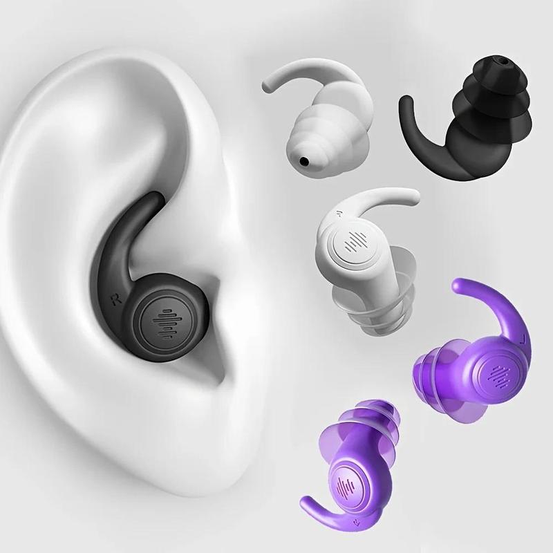 3 Pairs Of Soft Silicone Noise-cancelling Earplugs, Anti-noise Earplugs, Suitable for Concerts, Sleep, Swimming, Reusable Waterproof Earplugs