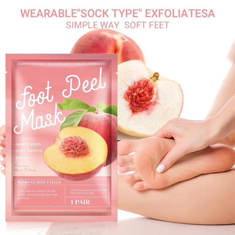 Peach & Honey Foot Peel Mask, 2 4 Pairs Callus Remover Foot Mask, Foot Care Mask for Dry, Cracked Feet, Callus, Christmas Gift