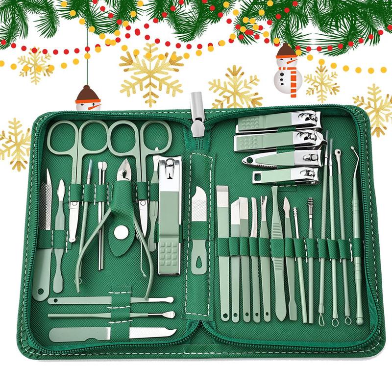 Stainless Steel Nail Clipper Set with Storage Case, 31pcs set Professional Nail Tools, Personal Beauty Care Tools for Men and Women