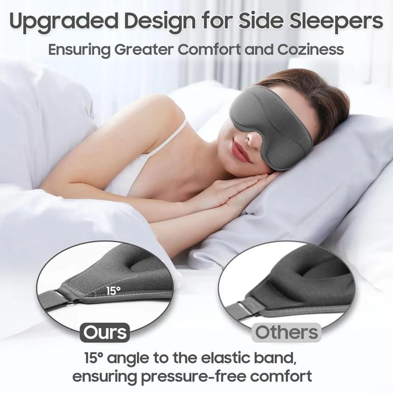 3D Sleep Mask, Ergonomic Design Eye Cover, 1 Count Soft Memory Foam Eye Mask, Eye Care Product for Travel Meditation Yoga Office Nap