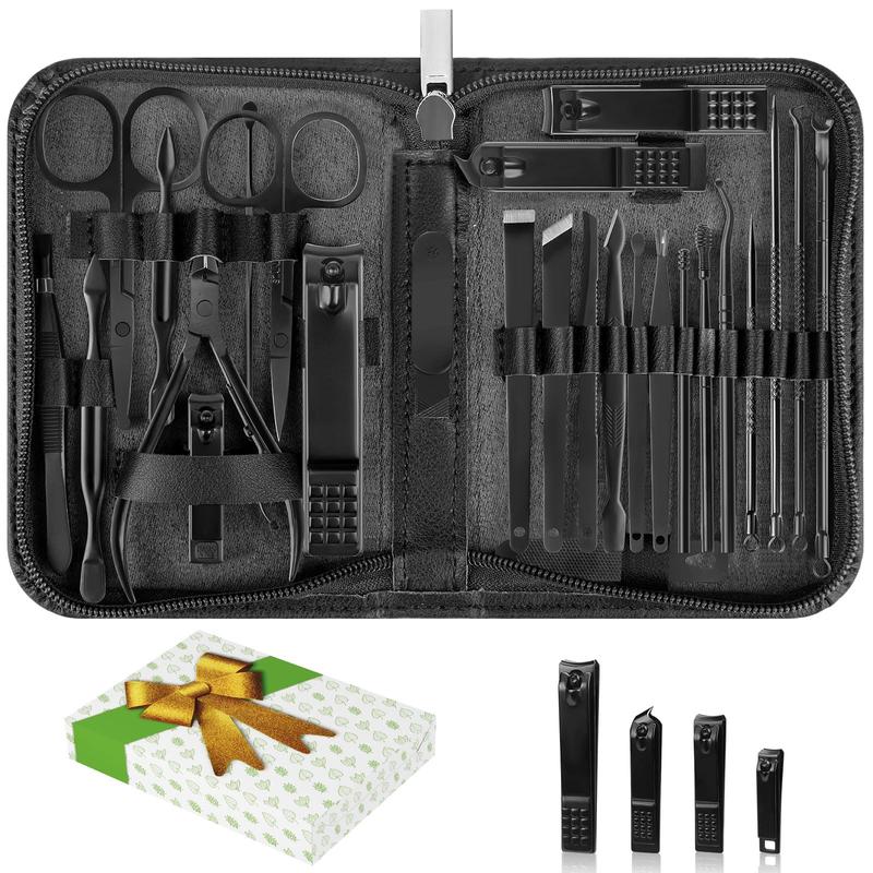 Professional Manicure Set with 26 Pieces for Travel & Grooming - Nail Clippers Pedicure Kit