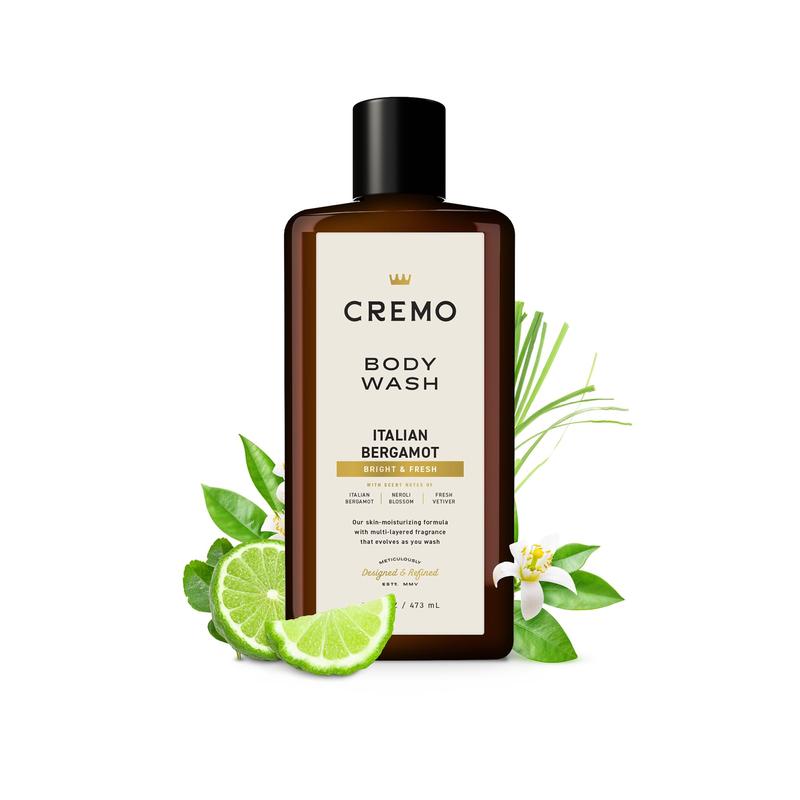 Cremo Rich-Lathering Italian Bergamot Body Wash for Men, 16 Fl Oz (Pack of 1) | Italian Bergamot, Neroli Blossom, Fresh Vetiver