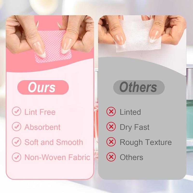 Lint Free Nail Wipes, 540count Nail Supplies Nail Polish Remover Wipes, Super Absorbent Soft Nail Wipes for Fingernail Polish Remover and Eyelash Extension Wipes for Nail Art