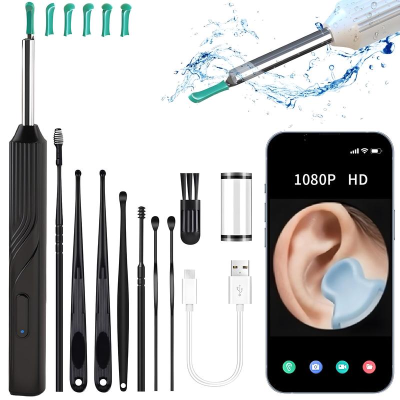 Portable Earwax Removal Tool Set, 1 Box Earwax Cleaning Tool Set with LED Light, Ear Cleaning Tool Kit for Phone