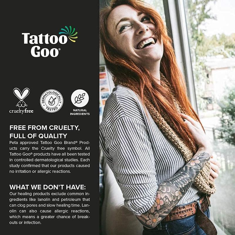 Tattoo Goo Aftercare Kit Includes Antimicrobial Soap, Balm, and Lotion, Tattoo Care for Color Enhancement  Quick Healing - Vegan, Cruelty-Free, Petroleum-Free (3 Piece Set)