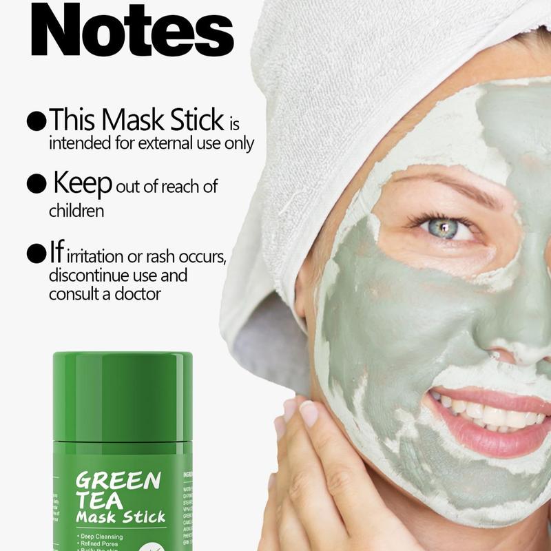 Portable Comfort Green Tea Mask Stick, Face Moisturizing Oil Controlling Soothing Mask, Deep Cleansing Pore, Removing Blackhead & Acne Facial Mask Stick, Skincare Product