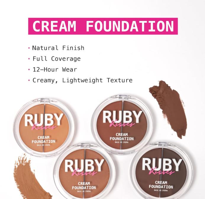 Ruby Kisses 3D Face Creator Cream Foundation & Concealer, 12 Hours Long Lasting