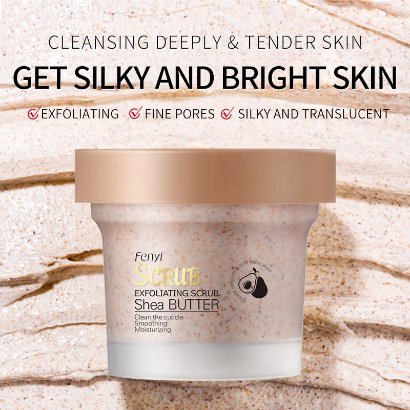 Deep Cleansing Skin Scrub Shea Butter, Skin Cleaning and Soothing Shower Mud, Moisturizing Bath Cream for Men and Women, Body Care Beauty Accessories