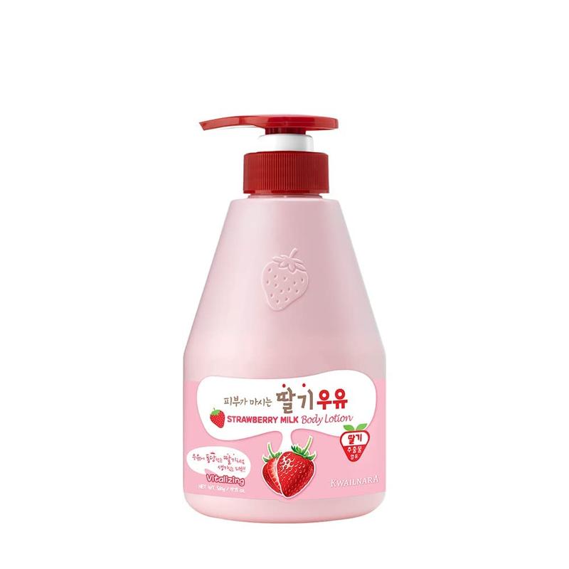 WELCOS KWAILNARA Milk Body Lotion 560 g   19.75 Fl. oz (Strawberry)