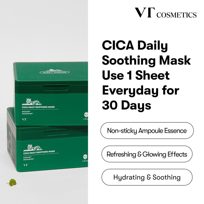 [Official VT Cosmetics] CICA Daily soothing Mask, Easy and Quick Dispenser, Fills Busy Morning with Lightweight Moisturizing Mask