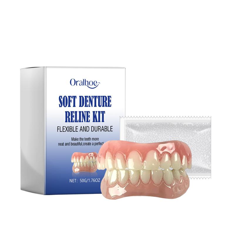 Upper and Lower Veneer Dentures Set with Teeth Glues Natural Fake Teeth Instant on Smile Comfort Fit for Women and Men Fix Your Smile at Home Within Minutes